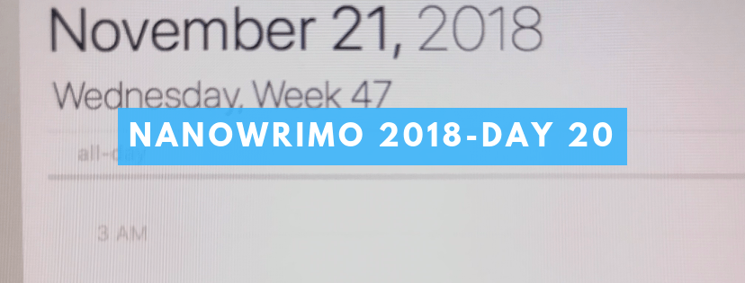 NaNoWriMo 2018 – Day&nbsp;20
