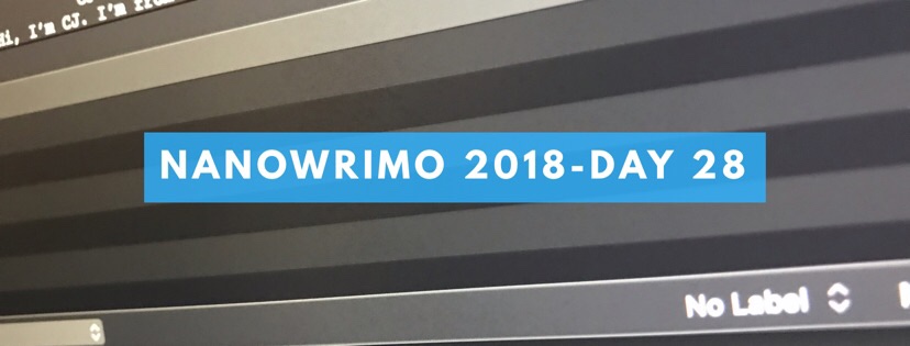 NaNoWriMo 2018 – Day&nbsp;28